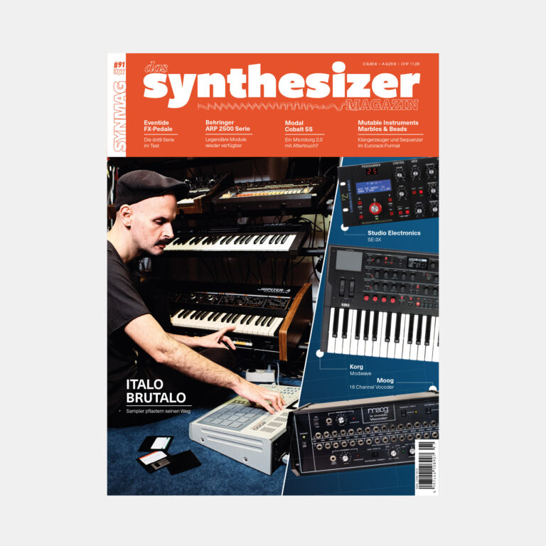 Cover von SynMag – Das Synthesizer-Magazin, Ausgabe 91. Auf dem Titel ist unter anderem Italo brutalo zu sehen